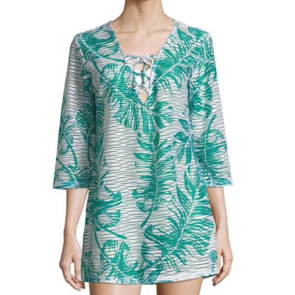 J Valdi banana leaf print cover up